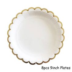 45700085416148 Shower Decorations Wedding, Paper Plates Wedding, White Tableware, Wedding Shower Decorations, Baby Shower Party Supplies, Decorations Wedding, Gold Party, Gold Paper, Paper Plates Party