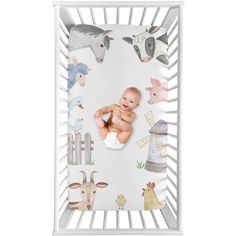 Farm Animals Sweet Jojo Designs Photo Op crib sheets are designed create a picture perfect background for your little one. Using lightweight and durable material, this crib mattress sheet is made with soft fabrics for a secure fit on most standard crib size. Capture picture perfect moments when you place your baby at the center of these special sheets, which were intentionally designed for use as a backdrop during your shot. Pair your crib baby sheet with your favorite Sweet Jojo Designs collect Watercolor Farmhouse, Farm Nursery Theme, Farm Nursery Decor, Cow Nursery, Farm Animal Nursery, Baby Farm Animals, Baby Sheets, Farm Nursery, Crib Toddler Bed