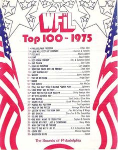 an old concert poster for the band will top 100 - 75, with stars and stripes