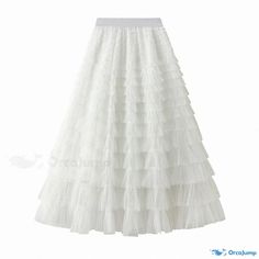 Orcajump - Exquisite Ivory Tulle Skirt Cake Dress with Pleated Ruffles Ivory Tulle Skirt, Cake Dress, Dress Cake, Types Of Skirts, Tulle Skirt, Ruffles, Dress Outfits, Skirt, Cake