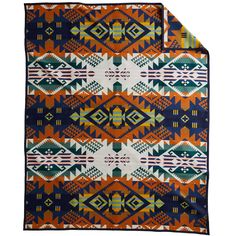 Experience the pioneering spirit of Pendleton's founder with the Journey West unnapped Blanket. Inspired by a 19th-century European mill, this dynamic wool blanket celebrates the journey of Thomas L. Kay with timeless, geometric shapes for luck and prosperity. Quality and excellence for generations to come-- honor Thomas Kay’s legacy! 64" x 80" Unnapped; fabric is left uncombed for sharper pattern definition Felt binding 82% pure virgin wool/18% cotton Fabric woven in our American mills Dry clea Pendleton Blankets, Pendleton Blanket, Hooked Pillow, Pendleton Woolen Mills, Camping Blanket, Wool Throw, Novelty Print, Cotton Blankets, A Blanket