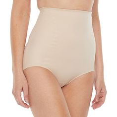 Contour your curves with Ambrielle women's high-waist brief. This tag-free body shaper combines breathable fabric with a comfortable stretch for extra tummy control with firm support for all-around shaping.Features: Tag FreeConcerns: Tummy SolutionsSupport: Firm SupportFiber Content: 60% Nylon, 40% SpandexFabric Description: ElastaneCrotch Fiber Content: 92% Cotton, 8% SpandexCare: Machine WashCountry of Origin: Imported Supportive Beige Shapewear Bottoms, Supportive High Waist Shapewear With Wide Waistband, Solid Full Coverage Sculpting Shapewear, Contoured High Waist Smoothing Bottoms, High Waist Contoured Smoothing Bottoms, Beige Full Coverage Shapewear With Medium Bust Support, Shaping Shapewear With Contoured Waistband, Beige Shaping Full Coverage Bottoms, Supportive High Waist Shapewear