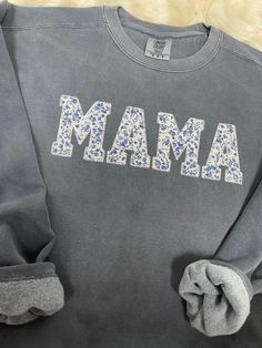 Blue Embroidered Text Sweatshirt With Relaxed Fit, Blue Relaxed Fit Sweatshirt With Embroidered Graphics, Blue Letter Embroidery Sweatshirt For Fall, Blue Sweatshirt With Letter Embroidery For Fall, Blue Cotton Sweatshirt With Embroidered Graphics, Blue Embroidered Sweatshirt For Fall, Blue Letter Print Sweatshirt For Spring, Soft-washed Blue Sweatshirt For Spring, Blue Tops With Letter Embroidery For Spring