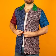 Color Block Turing Hawaiian Shirt Retro Windbreaker, Donate To Charity, Rave Wear, Long Crop Top, Knitted Tshirt, Retro Prints, Printed Sweater, Print Tank, Knit Vest