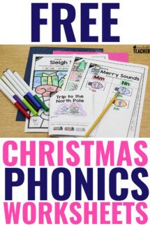 christmas phonics worksheets with the text free