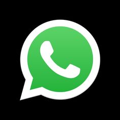 the whatsapp logo is displayed on a black background