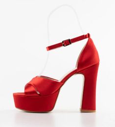 Platform: 3 cm ; 1,18 inches Heel Height: 13 cm; 5,12 inches Color: Red Valentine's Day Platform High Heels, Evening Wedding Shoes With Platform And Round Toe, Red High Heel Sandals For Formal Occasions, Formal Red Sandals With Padded Heel, Red Platform Heels With Open Heel, Red Platform Sandals For Evening, Elegant Open Toe Heels For Valentine's Day, Red High Heel Shoes With Heel Loop, Red Platform Heels For Wedding