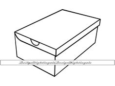 a drawing of a box with the lid open