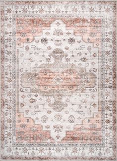 an orange and white area rug