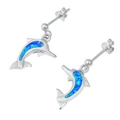 Sterling Silver Blue Simulated Opal Dolphin Beach Earrings .925 New Jewelry Female Unisex All our silver jewelry is crafted from .925 silver also commonly referred to as sterling silver. Sterling silver is the standard for beautiful high-quality silver jewelry and cannot be replicated by lower priced silver plated jewelry. It is 92.5% pure silver, mixed with alloys to add strength and durability to stand the test of time. Keep your fine jewelry shiny and elegant by storing it properly. Jewelry needs to be stored in a dry area, preferably away from air in a jewelry box or plastic bag. Avoid exposure to harsh chemicals. Use a polishing cloth to remove tarnish build-up over time. Size: One Size.  Age Group: adult. Tarnish Remover, Beach Earrings, Silver Jewelry Earrings, Silver Plated Jewelry, New Jewelry, Silver Blue, Pure Silver, Plastic Bag, Dolphins