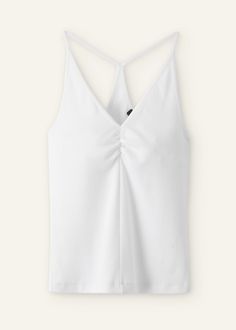 Halterneck Tank Top | ME+EM Elegant Layering Tops For Summer, Elegant Stretch Tops For Vacation, Summer Cami Top For Layering, Summer Layering Cami Top, Versatile White Beach Tops, Versatile White Beach Top, Summer Cami Tops For Everyday, Everyday Summer Cami Tops, Solid Summer Stretch Tops