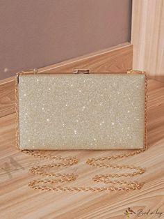 Bird in Bag - Adorned Pearl Embellished Glitter Clutch Bag - Perfect for Evening Events, Weddings, Bridesmaids, Birthdays Glitter Clutch Evening Bag For Event, Glitter Clutch Evening Bag For Events, Sparkling Rectangular Clutch For Party, Gold Sparkling Evening Bag For Party, Elegant Gold Bag With Glitter, Glamorous Gold Evening Bag With Glitter, Gold Glitter Evening Bags, Glamorous Glitter Rectangular Evening Bag, Elegant Gold Glitter Bag