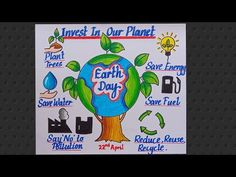 an earth day poster with the words invest in our planet