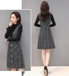 Mens Summer Pants, Woolen Dresses, Dress Sleeve Length, Winter Vest, Couple Outfits, Cheap Dresses, Work Attire, Plaid Dress, Neck Strap