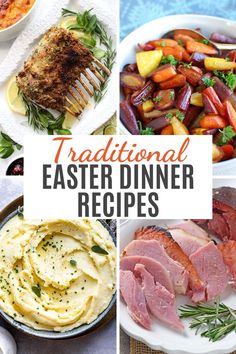 traditional easter dinner recipes with text overlay