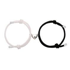 PRICES MAY VARY. 💕Couple Bracelets: Coming with a pair of delicate heart-shaped charm that mutual attraction when getting closer. These matching bracelets are symbolizing the eternal love and friendship between Lovers or Friends. 💕Premium Material: Made of high-quality nylon string, brand new heart charm design and stainless steel, these heart bracelet never fade and wouldn't fall out. It is comfortable and safe. Very convenient to wear. 💕SIZE: The heart bracelets for couples can be adjusted Bracelet For Couples, Relationship Bracelets, Paired Jewelry, Heart Magnets, Heart Accessories, Rope Jewelry, Bracelet Couple, Couple Bracelet, Couple Jewelry