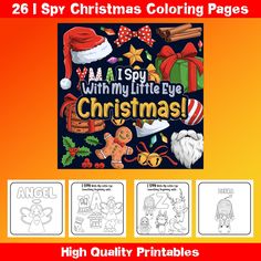 "★ INCLUDES 52 CHRISTMAS ABC COLORING PAGES | INSTANT DOWNLOAD ★ WHAT YOU WILL RECEIVE: - 26 I Spy alphabet puzzle game coloring pages - 26 Answer pages to practice learning words and color - Large 8.5'' x 8.5'' designs that can easily be printed on regular-sized paper - High-resolution images - Printable PDF format - Unlimited prints (for personal use only) - Great for kids, teens, adults, and even seniors WHY YOU NEED THIS: - Perfect gift for holidays - Discover creativity and artistic imagination - Develops self-confidence and color awareness - Great for self-meditation and relaxation - Boosts working memory and sense of achievement - Improves focus and reduces stress --------------------------------------------------------------------------------------------- This listing is for the di Puzzle Alphabet, Alphabet Puzzle, Abc Coloring Pages, Abc Coloring, Alphabet Puzzles, Working Memory, Guessing Games, I Spy, Christmas Coloring Pages