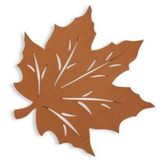 a brown leaf cut out on a white background