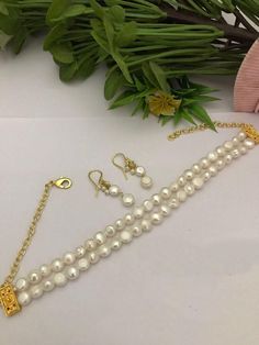 Material : beads,stone, A Gift for someone most adorable for you. Earrings made of brass,stone,real pearl. Earrings : 1 Pair. Necklace : 1 Pair Necklace, Real Pearl Earrings, Necklace Indian, Indian Necklace, Real Pearls, Gold Jewelry Fashion, Beads Jewelry, Indian Jewelry, Pearl Beads