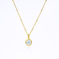 "This beautiful oval Mother of Pearl cabochon necklace is sure to catch the light and the attention of your friends! Each stone is bezel set in 925 sterling silver or plated with either 18k vermeil gold or 18k rose gold. It's perfect on its own or layered with other necklaces! Gemstone is 8 mm x 10 mm Please note that each pendant is handmade and there may be some slight variations from listing photo. Available in: * YELLOW 18K VERMEIL GOLD.  * ROSE 18K VERMEIL GOLD. * BRIGHT STERLING SILVER.  W Spiritual Oval Cabochon Necklace, Moonstone Oval Pendant Necklace With Birthstone, Oval Moonstone Necklace For Anniversary, Oval Moonstone Cabochon Necklace, Necklaces Gemstone, Bezel Set Necklace, Cabochon Necklace, Oval Necklace, Stacked Necklaces