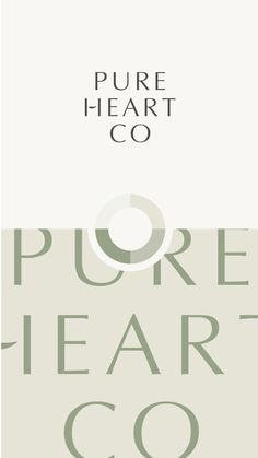 the words pure heart co are in green and white