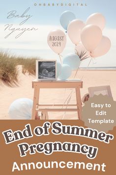 editable digital summer baby announcement beachside theme Photoshoot Template, Beach Baby Announcement, Beach Pregnancy Announcement, Gender Reveal Boy, Pregnancy Announcement Template, Digital Pregnancy Announcement, Boy Gender Reveal, Baby Pregnancy