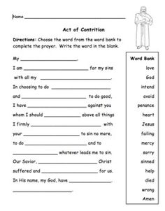 the worksheet for children's bible study with pictures and words on it