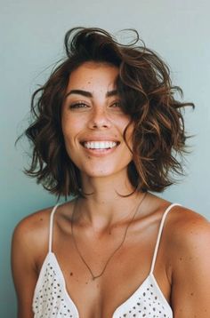 Messy-Shatter-Bob-with-Beachy-Waves.webp (317×481) Wavey Hair Styles Short Natural, Short Waves Hairstyle, Naturally Wavy Lob, Messy Curly Bob, Long Bob Curly, Long Bob Wavy, Mid Length Wavy Haircuts, Haircuts For Fine Wavy Hair, Pelo Bob Ondulado