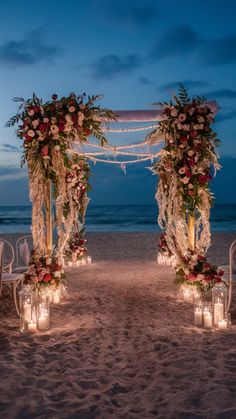 Flower Beach Wedding, Weddings Beach, March Beach Wedding, Dream Wedding Locations Beach, Beach Wedding Walkway, Beach Wedding Entrance Ideas, Outdoor Wedding Beach, Dream Wedding Beach Wedding Ceremony Decor, Beach Sunset Wedding