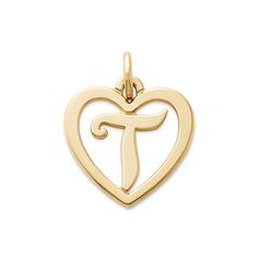 Keep your initials (and the initials of loved ones) close with you wherever you go thanks to the Heart Script Initial Charm. Originally released in 1982, this classic Avery heart charm is available in sterling silver or 14K gold and is available in letter Anniversary Heart Charm Initial Pendant, Anniversary Heart Charm With Initial Pendant, Anniversary Heart Charm And Initial Pendant, Classic Initial Pendant Charm, Anniversary Initial Pendant Charms, Gold James Avery, James Avery Charm, Traditional Heart, Script Initial