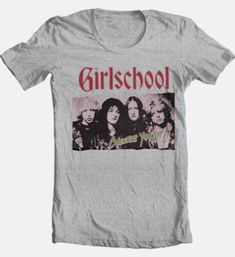 Girl School T-shirt 1980s heavy metal concert retro graphic cotton tee | eBay 90s Band Logo Cotton T-shirt, Trendy Cotton T-shirt With Band Logo, 80s Heavy Metal, Metal Concert, Retro Graphic Tees, Heavy Metal Bands, Retro Men, Grey Fashion, Metal Bands