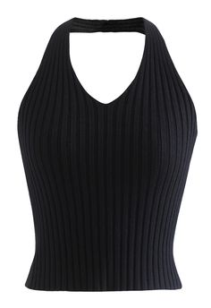 Bring back those classic '90s trends with this halter neck knit top! Light-weight knit shapes this tank that has a halter neckline and a fitted bodice that ends at a cropped hem. Pair with your favorite exquisite floral skirt to really feel nostalgic!    - Slim fit  - Cropped hem  - Halter neck design  - Open back  - Knit fabric provides flexibility  - Not lined  - 100% Acrylic  - Hand wash cold            Size  Length  Bust  Waist      S-M  cm  48  60-92  60-80      inch  19  23.5-36  23.5-31.5 90s Trends, Mode Inspo, Knit Crop Top, Dream Clothes, Fitted Bodice, Gotham, Cute Tops, Neck Designs, Halter Neck