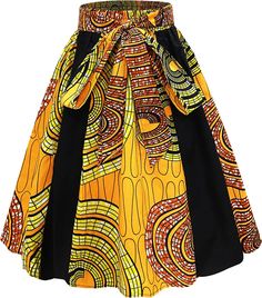 PRICES MAY VARY. 100% Cotton 进口 Drawstring closure Hand Wash Only Material: Our African Print skirts are made from quality African wax print fabric uniquely tailored with waist lines and pleats that flatters. One size: Suitable for Small-XXX-Large code size wear. Design: The elastic band makes sizing more flexible.Skirts can be worn for all occasions - match with tank tops and flats for a casual look or throw on a jacket with high heels for a sophisticated look. Special Occasions: Thanksgiving,A African Design Skirts, African Attire Skirts High Waist, High Waist Skirts, Flat Skirt, African Print Skirts, African Flare Skirts, African Skirts For Women, Ankara Skirts Designs, High Waist Skirt