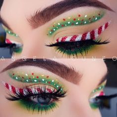 Holiday Eye Makeup, Matte Make Up, Xmas Makeup, Fantasy Make-up, Holiday Eye, Make Up Designs, Christmas Eye Makeup, Mekap Mata, Christmas Makeup Look