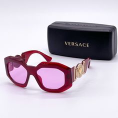 New Versace Mod 4424u 388/5 56-18-145 Model: Ve4424u 388/5 56-18-145 Condition: New Gender: Unisex Age Group: Adult Color: 388/5 Frame Color: Red Frame Material: Acetate Lens Color: Red Lens Socket: 56 Mm Bridge Width: 18 Mm Temple Length: 145 Mm Made In Italy Item Includes: - Authentic Sunglasses - Certificate Of Authentic - Authentic Case, Box - Cleaning Cloth We Guarantee That All Our Items Are 100% Authentic And Brand New. Designer Red Tinted Sunglasses, Luxury Red Sunglasses With Gradient Lenses, Luxury Red Polarized Sunglasses, Luxury Red Tinted Sunglasses, Red Square Frame Sunglasses With Uv Protection, Luxury Red Square Frame Sunglasses, Red Square Frame Sunglasses With Tinted Lenses, Red Party Sunglasses With Uva Protection, Red Square Frame Sunglasses For Beach