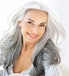 Long Grey Hair, Makeup Tips For Older Women, Gorgeous Skin, Long Layered Hair, Long Hair Women, Hair Photo