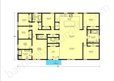 the floor plan for an apartment with three bedroom and two bathrooms, one living room