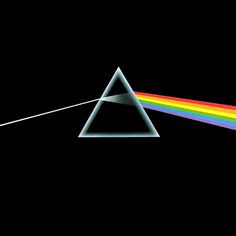 the dark side of the moon with a rainbow