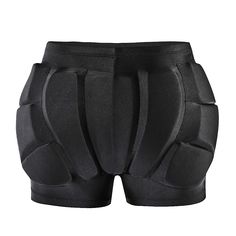 men's boxer shorts with knee pads and paddings in black, front view