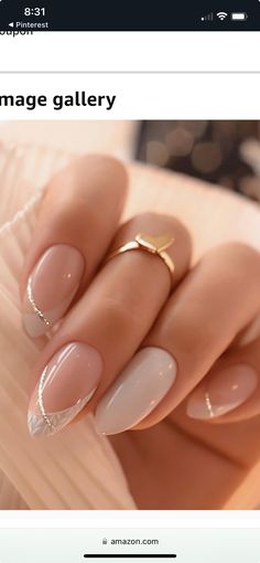 Nails Inspiration White And Gold, Gel Nails For Wedding The Bride, Wedding Nail Inspo Bride, White Nails For Wedding The Bride, Bridal Nails White And Gold, Bride Nail Designs Wedding Manicure, Engagement Nails Ideas Almond, Wedding Chrome Nails, Almond Shaped Wedding Nails For Bride