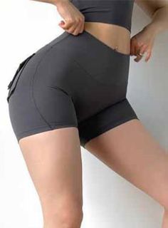 Material:95%Polyester+5%Spandex -Comfy and stylish, enjoy this Yoga Shorts all summer long. They have a high-waist, and give you a comfortable fit thanks to its elasticity.  -Keep your valuables secure with the fashionable and breathable side pockets that are roomy enough to put your essentials. The cute and practical design gives you a feel of wearing shorts underneath your clothes as if you`re not wearing anything. -You'll love the comfortable material, high waist and pockets of our Summer Hig Workout Pants Women, Peach Shorts, Cycling Short, Fitness Shorts, Sports Shorts Women, Hip Lifts, Women's Workout, Fitness Apparel, Sports Running