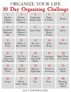 the 30 day organizing challenge is here to help you organize your life and keep it organized