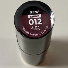 New Revlon Glass Shine Lipstick Super Lustrous Black Cherry 12 Dark Red Makeup Products, Revlon Black Cherry Glass Shine, Vampire Makeup Products, Revlon Black Cherry Lipstick, Dark Cherry Lips, Black Cherry Lips, Dark Red Lipstick Aesthetic