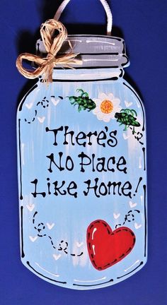 there's no place like home mason jar ornament