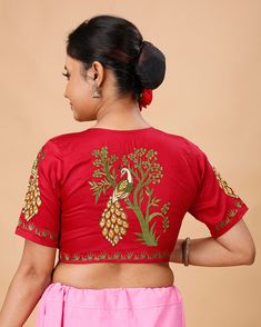 a ready-made, pure cotton, embroidered design blouse. These types of blouses are popular for their comfort and aesthetic appeal, especially in traditional and ethnic wear.  Blouse available in 32,34 waist size waist-32 =36 Bust waist-34=38 Bust Anarkali Top With Resham Embroidery In Cotton Silk, Embroidered Red Cotton Silk Blouse Piece, Floral Embroidery Choli For Festivals, Resham Embroidery Cotton Silk Top For Diwali, Cotton Silk Top With Resham Embroidery For Diwali, Resham Embroidered Cotton Silk Top For Diwali, Cotton Saree With Chikankari Embroidery For Navratri, Red Cotton Choli For Festive Occasion, Festive Red Cotton Choli