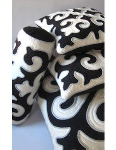 a black and white tie with swirls on it