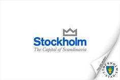 the logo for stockholm, the capital of scandinaviania is shown in blue and white