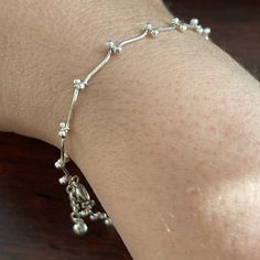 This Is A Gorgeous Silver Plated Bracelet. It’s Very Dainty And Beautiful On The Wrist. Measures 8 Inches Long And Has A 1.5 Inch Extender Chain. In Unused Vintage Condition. Vintage Silver Bracelet With Silver Beads, Vintage Oxidized Chain Bracelet Gift, Vintage Silver Bracelets With Dangling Charms, Vintage Antique Silver Charm Bracelet For Gift, Vintage Sterling Silver Bracelet With Dangling Charms, Jewelry Bracelets Silver, Silver Plated Bracelet, Jewelry Dainty, Dress Indian