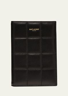 Get free shipping on Saint Laurent YSL Quilted Leather Passport Case at Bergdorf Goodman. Shop the latest luxury fashions from top designers. Luxury Black Quilted Wallets, Designer Quilted Rectangular Wallet, Designer Leather Wallet With Quilted Detail, Designer Quilted Leather Wallet, Passport Case, Fringe Bags, Bronze Hardware, Gold Pearl Earrings, Metallic Bag