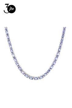 17.61ctw Oval Tanzanite Rhodium Over Sterling Silver Tennis Necklace. Measures Approximately 0.12"W. Hidden Box Clasp with Double Safety lock. Anniversary Gemstone Tennis Necklace, Formal White Gold Tennis Necklace With Gemstone, Anniversary Round Gemstone Tennis Necklace, Formal Gemstone Tennis Necklace, Anniversary White Gold Gemstone Tennis Necklace, Silver Oval Diamond Tennis Necklace, Classic Gemstone Tennis Necklace - Gift, Silver Diamond Tennis Necklace With Gemstones, Round Gemstone Tennis Necklace Fine Jewelry